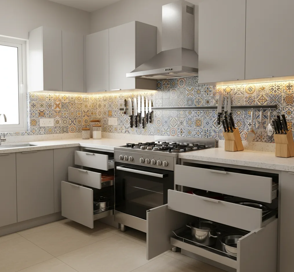 Small kitchen ideas with Magnetic Knife & Tool Strips